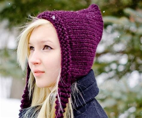 Chunky Knit Hat Womens Winter Hats Pixie Hat Knitting Etsy