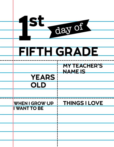 Editable First Day Of School Signs Notebook Paper Paper Trail Design