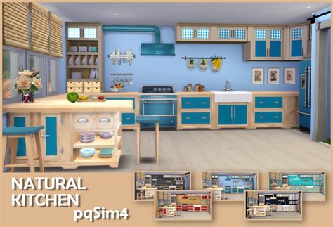 sims 4 cc s the best natural kitchen by pqsim4
