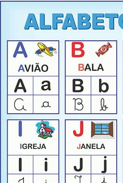 Cartaz Grande Do Alfabeto Com Quatro Tipos De Letras ~ Atividades Escolares