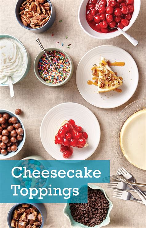 Served with mashed potatoes and a corn. Set up a cheesecake toppings bar and let guests customize ...