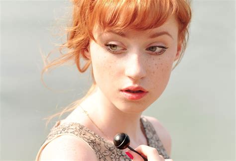 Women Redhead Alina Kovalenko Freckles Looking Away