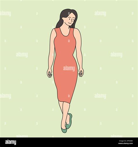 Adult Female Walking Stock Vector Images Alamy