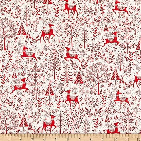 Andovermakower Uk Scandi 2020 Scenic Red Quilt Fabric By