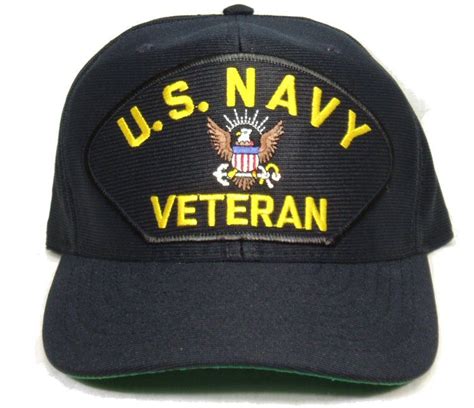 Us Navy Veteran Cap W Eagle