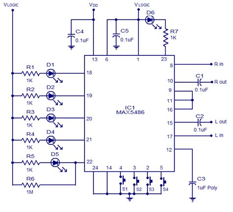 Before reading the schematic, get acquainted and understand all the symbols. MAX5486 Digital Volume Control | audio wiring diagram