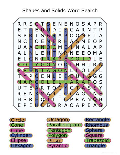 Microsoft word is part of microsoft's office. 2D and 3D Shapes Word Search Puzzle