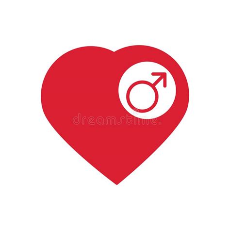 Male Sign Icon Male Sex Heart Button Vector Illustration Stock Illustration Illustration Of
