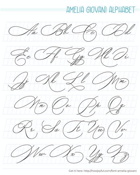 Printable Calligraphy Alphabet Hartman