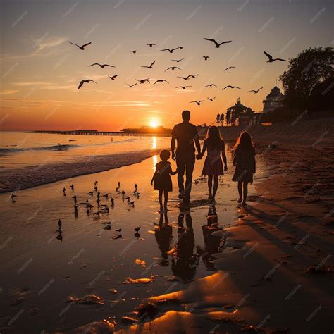 Premium Photo | Sunset Silhouettes Symphony Sunset in the Beach