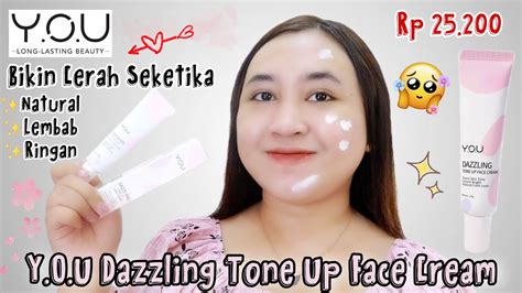 Bikin Cerah Seketika😲 You Dazzling Tone Up Face Cream Review Youtube