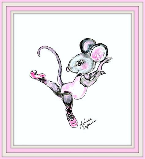 Dance Wall Art Ballerina Art Mouse Print Whimsical Dancing Mouse