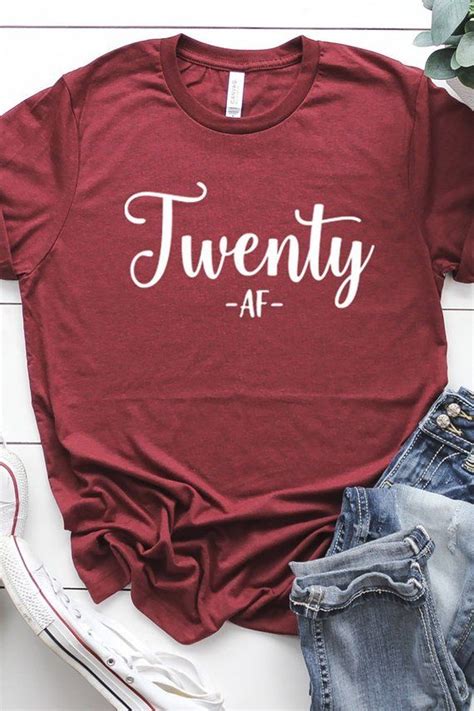 20th birthday gift, Twenty af birthday shirt, funny gift ...