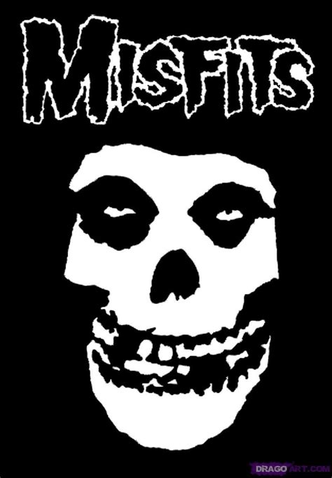How To Draw The Misfits Fiend Skull Letters Step By Step Band