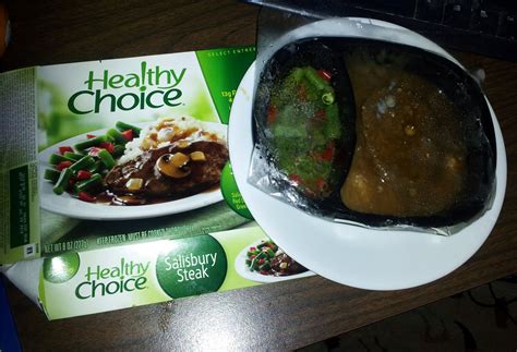Ours is an even healthier version where instead of ground. Forsythkid: Critique: Healthy Choice Salisbury steak entrée!