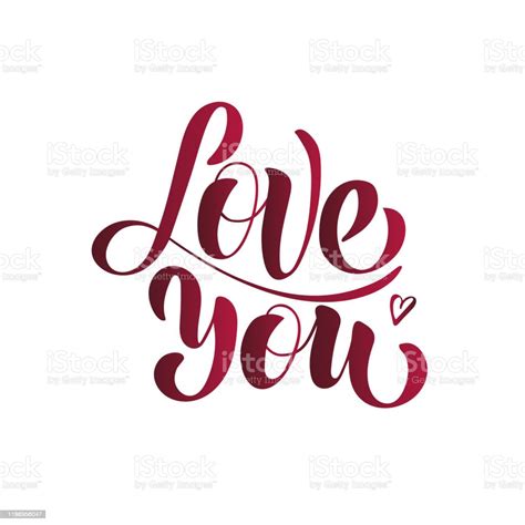 Love You Vector Illustration With Hand Lettering Stock Illustration