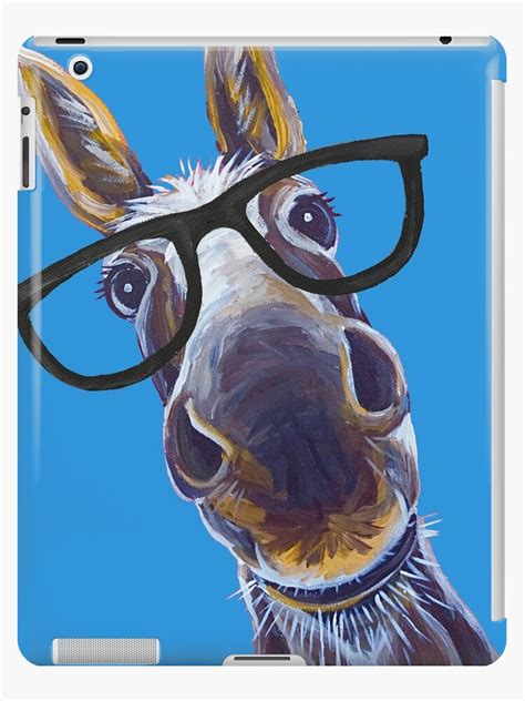 Funny Donkey Art Smart Donkey With Glasses Ipad Cases And Skins By