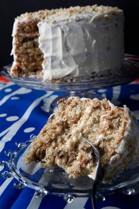 Jamie s coconut cake hummingbird cake grease three 9 inch round cake pans with butter oil or cooking spray to make the cake follow the directions on the cake mix box subsuting milk for. black walnut pound cake paula deen