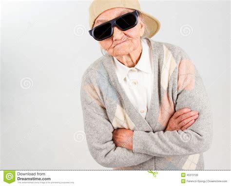 Cool Grandma Stands For Her Right Stock Photo - Image of bohemian 