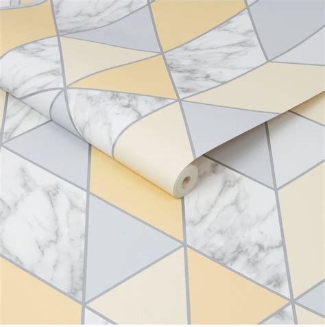 Sublime Marble Geo Yellow Wallpaper Shopstyle Decor