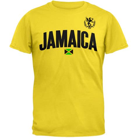 Jamaica Flag Soccer Yellow T Shirt Medium