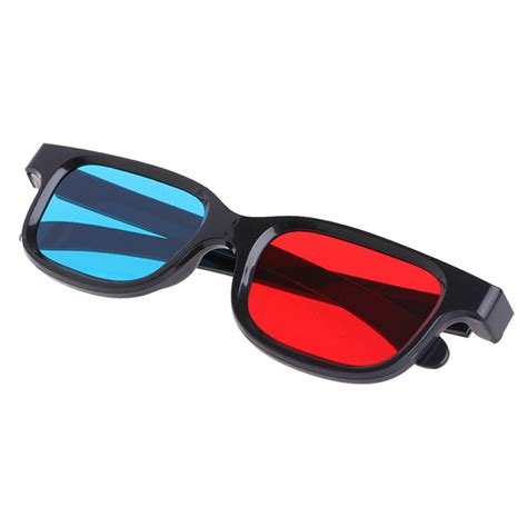 Red Blue 3d Glasses Black Frame Dimensional Anaglyph Movie Game Video