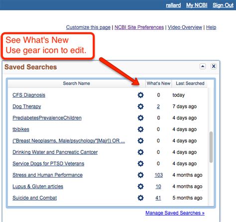 Pubmeds My Ncbi Creating Saved Searches And Auto Email Alerts