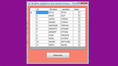 Vb Net How To Delete Datagridview Row Checked Cell In Vb Net C Java Php Programming