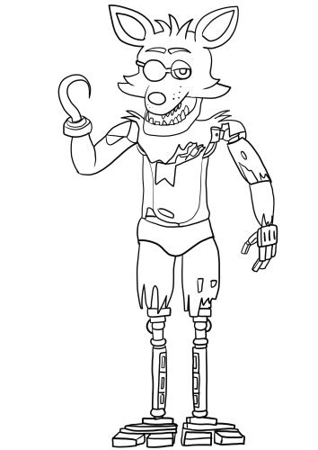 Foxy From Five Nights At Freddys Fnaf Coloring Page