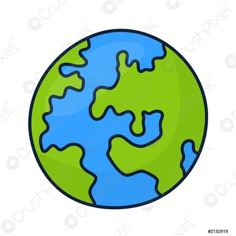Planet Earth Icon Vector Illustration Isolated On White Background
