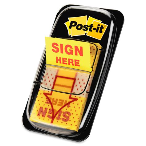 Post It Message Flags Value Pack Sign Here Yellow
