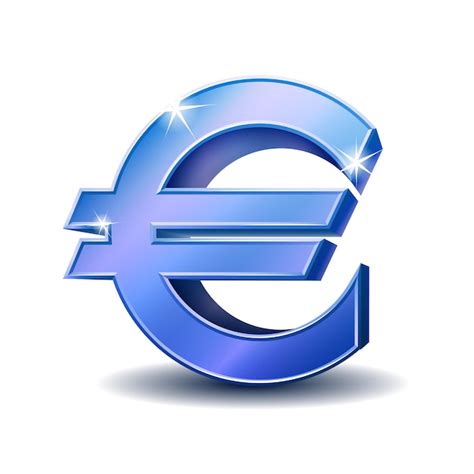 Signe Euro Bleu Isolé Sur Fond Blanc Monnaie Conceptuelle De Leurope