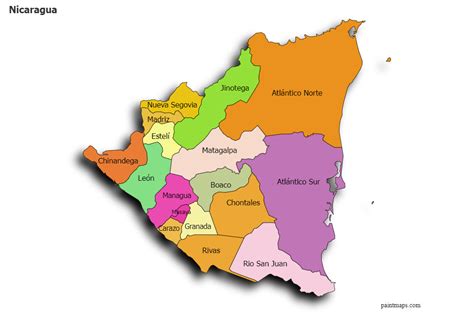 Nicaragua Mapa En Blanco