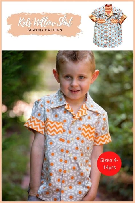 Kids Willow Shirt Sewing Pattern Sizes 4 14yrs Sew Modern Kids