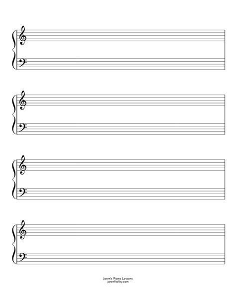 Our selection of printable templates can be downloaded for free in pdf and microsoft word file formats. Blank Staff Paper (large) Sheet music for Piano | Download free in PDF or MIDI | Musescore.com