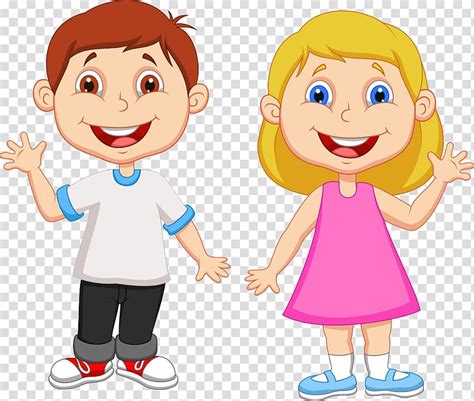 Girl And Boy Smiling Cartoon Boy Student Transparent Background Png