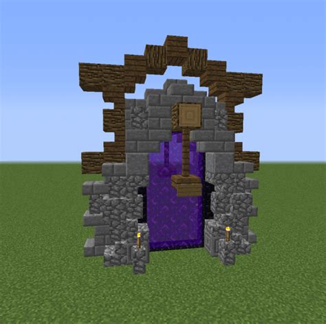 Small Nether Portal Design Blueprints For Minecraft