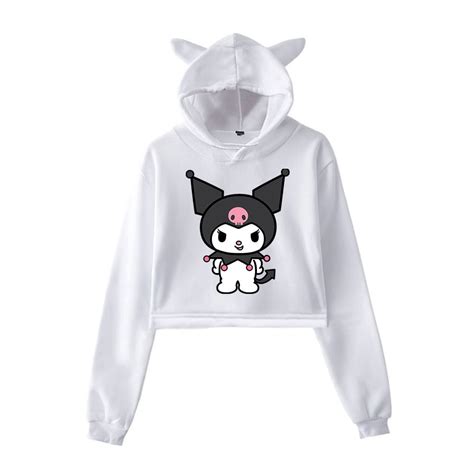 Kuromi Anime Onegai My Melody Merch Hoodies Sweatshirts For Girls Cat