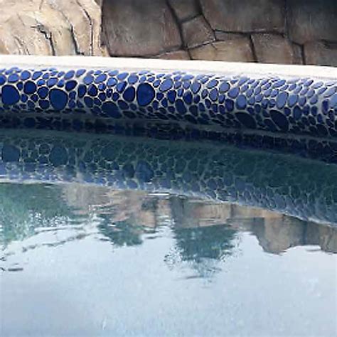 Royal Blue Mixed Pebble 91 Fujiwa Porcelain Pool Tile Aquablu Mosaics