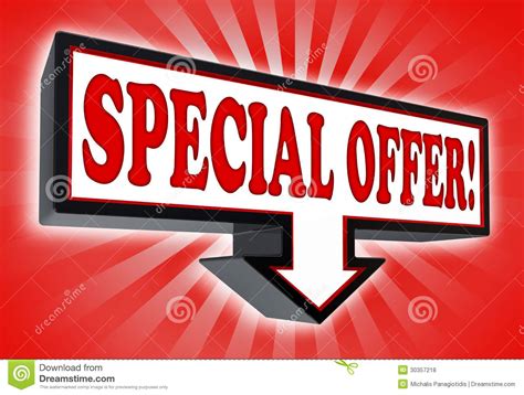 Special Offer Sign With Arrow Down Royalty Free Stock Photos - Image ...