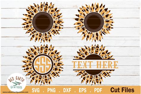 Cheetah Print Sunflower Svg Layered Svg Cut File Download Free Font