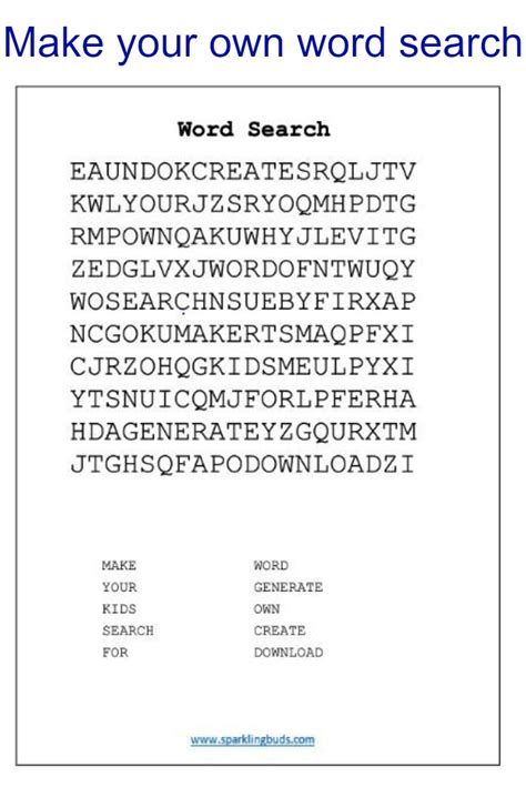 Create Your Own Word Search Printable Printable Word Searches
