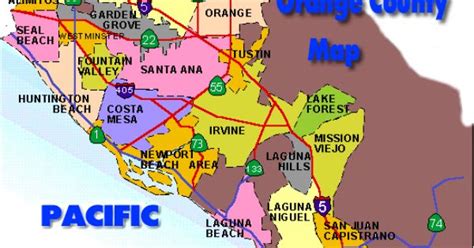 Orange county is a prominent suburban region in southern california, south of los angeles and part of the extended los angeles metropolitan area. Orange County California Map | Click on a City to find out more about the Neighborhood | ORANGE ...