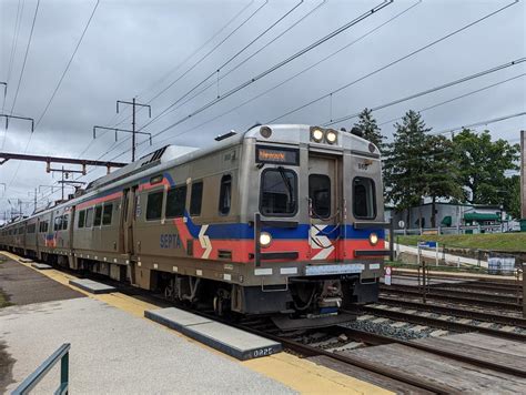 Septa Silverliner V Train Outbound On The Newark Line At Norwood