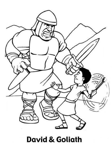 David And Goliath Free Printable Coloring Pages