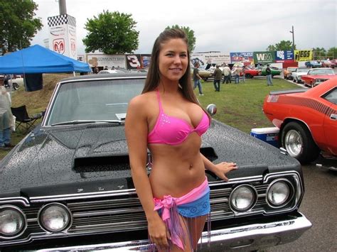Car Show Classic Cars Muscle Posing With Cars Mopar Girl