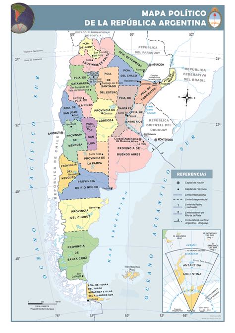 Argentina Mapa Provincias Y Capitales Organizacion Politica Del