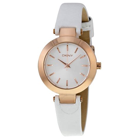 Dkny Stanhope White Dial White Leather Ladies Watch Ny8835 Dkny