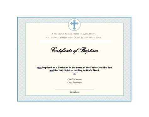 Free Edit Baptism Certificate Template Word