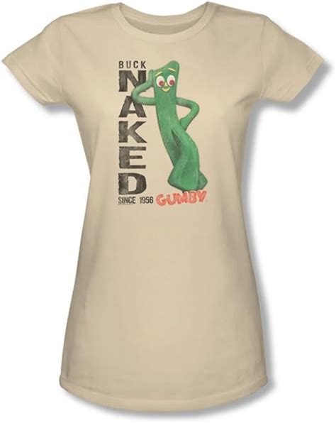 Gumby Buck Naked pura camiseta de las mujeres jóvenes Amazon es Ropa y accesorios